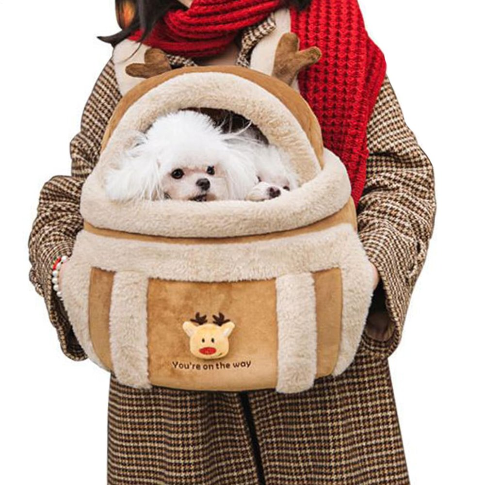 Plush Moose-Shaped Pet Carrier Bag