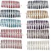 Zanthicia 1 Set French Tip Press-On Nails, Extra-Long Glitter Coffin Nails with Marble Adhesive Tabs, Nail Art Stickers, Manicure Decorations, mzy d01 view 4