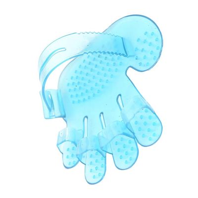 YIXANNX Pet Bath Massage Glove, Rubber Grooming Brush, Blue