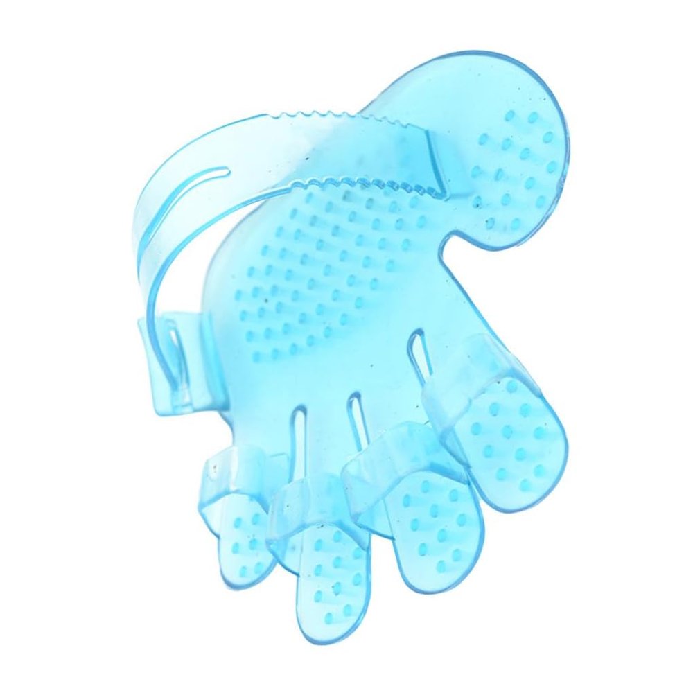 YIXANNX Pet Bath Massage Glove, Rubber Grooming Brush, Blue