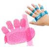 YIXANNX Pet Bath Massage Glove, Rubber Grooming Brush, Blue view 3