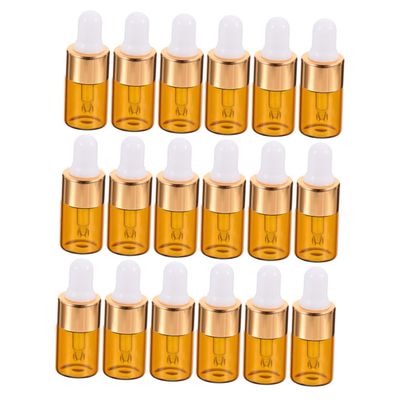 VILLCASE 25-Pack 2 mL Orange Glass Dropper Bottles