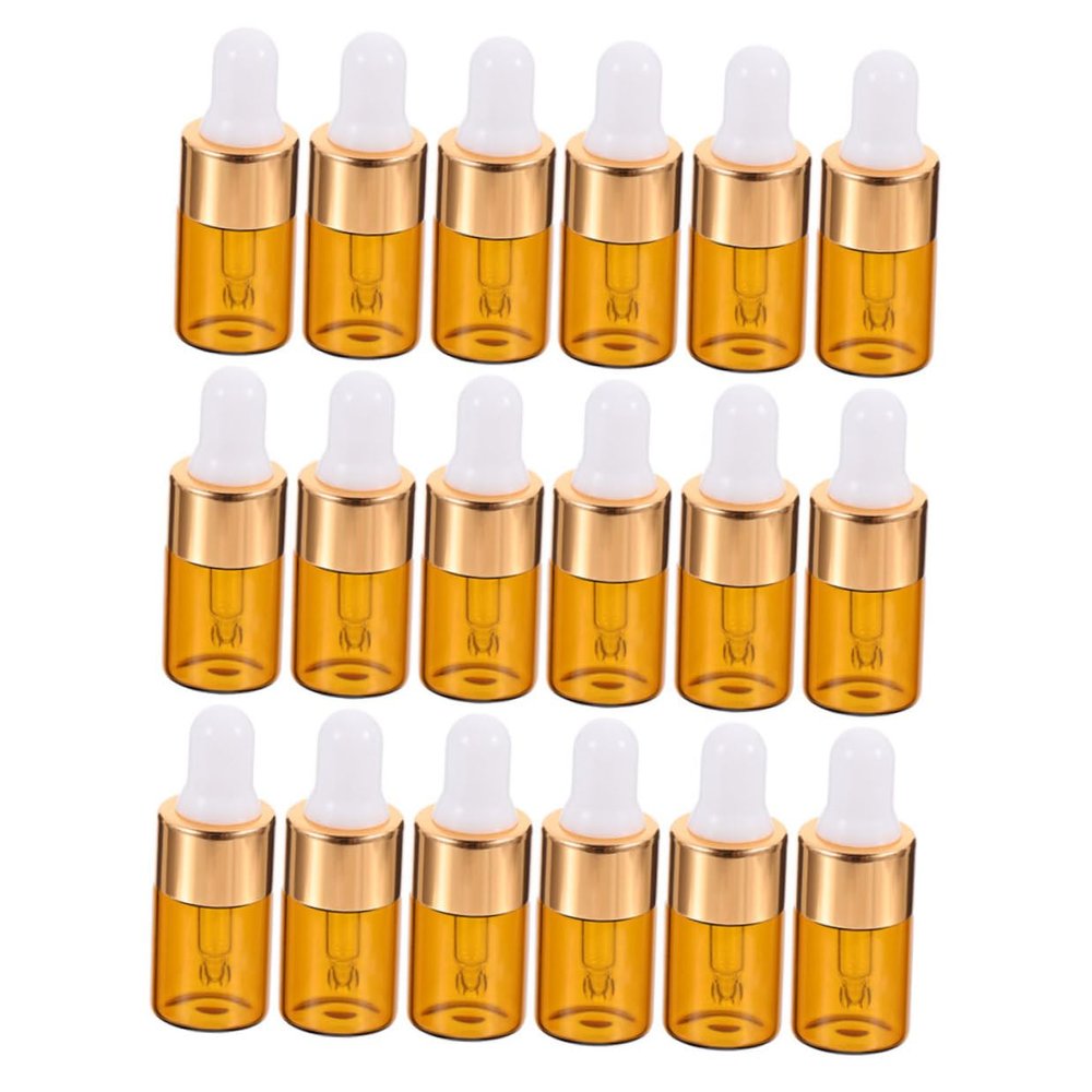 VILLCASE 25-Pack 2 mL Orange Glass Dropper Bottles