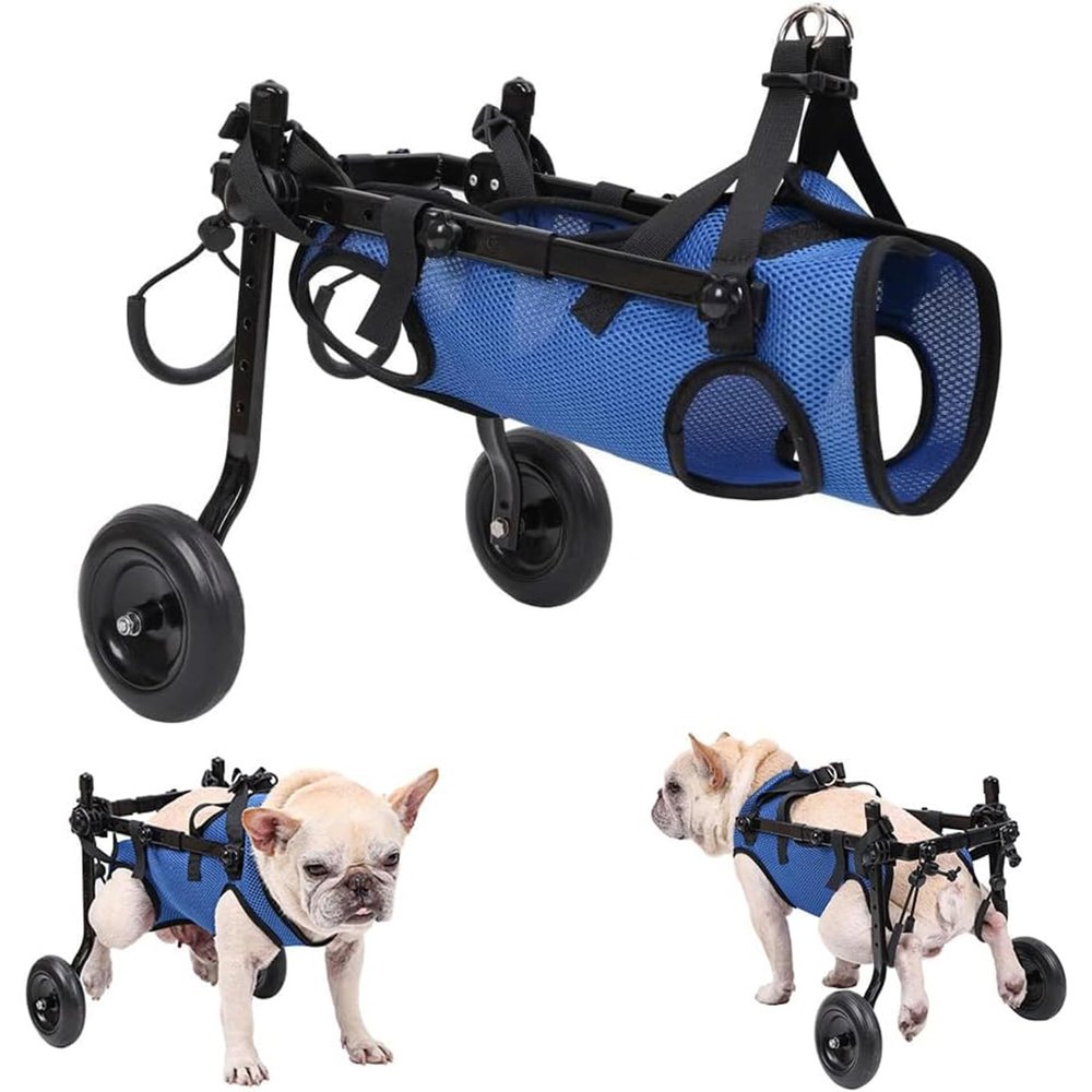 Adjustable Dog Wheelchair for Small Pets, Rear Leg Support (Size S)