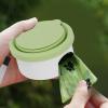 Fockety Collapsible Dog Bowl, Portable Silicone Travel Bowl, Light Green view 4
