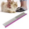 Omabeta Durable Stainless Steel Pet Comb with Rounded Ends, Dog Grooming Comb for Long and Short Hair Breeds (Purple 19 cm/7.5 inches) view 2