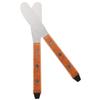 2 Stainless Steel and Wooden Wax Applicators for Hair Removal view 1