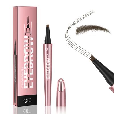 QIC Eyebrow Pencil, Microblading Eyebrow Pencil, Waterproof & Long-Lasting, Precise Definition for Natural & Full Brows, Cruelty-Free (06 Black Brown)