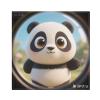 Striped Cartoon Panda Cloth Napkins, 6-Pack view 2