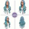 Wenweo Women's Long Green Wig, Natural Look for Halloween, Carnival, Masquerades, Cosplay & Parties, Waist-Length view 2