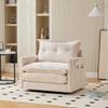 Mixtric Large Single Sofa, 360° Swivel Armchair with Armrests and Cushion, Beige view 1