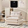 Mixtric Large Single Sofa, 360° Swivel Armchair with Armrests and Cushion, Beige view 3
