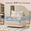 Mixtric Large Single Sofa, 360° Swivel Armchair with Armrests and Cushion, Beige view 4
