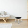 MUCKLILY Ergonomic Pedicure Stool with PU Surface, Plastic Frame, and Casters, Black view 4