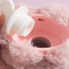 Personalized 2 L Hot Water Bottle with Embroidered Text and Bear Plush Cover, Pink view 4
