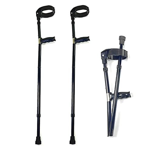 Folding Adjustable Aluminum Forearm Crutches with Ergonomic Cuffs