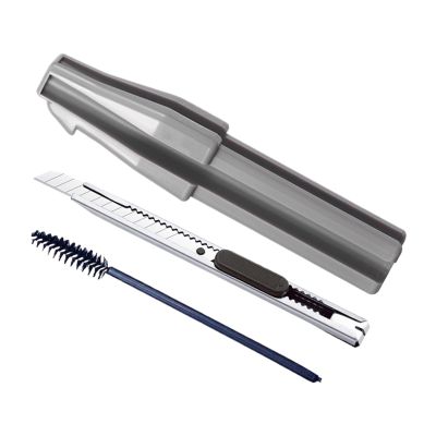 Lip Liner Sharpener, Manual Cosmetic Pencil Sharpener with Eyebrow Brush and Cutter