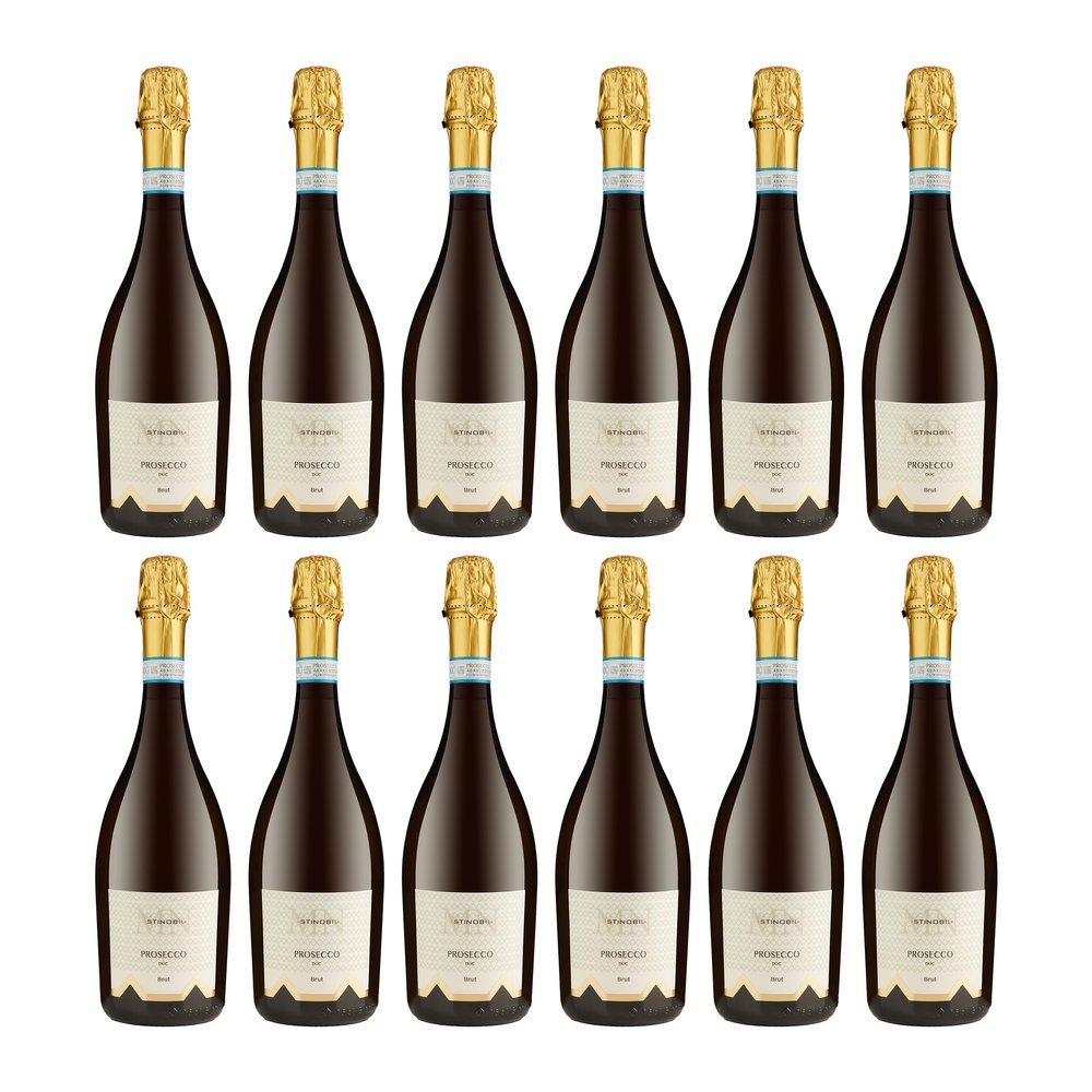 DE ANGELI DOC Brut Musti Nobilis Sparkling Wine, Italy, incl. FeinWert E-Book (12 x 0.75 L)