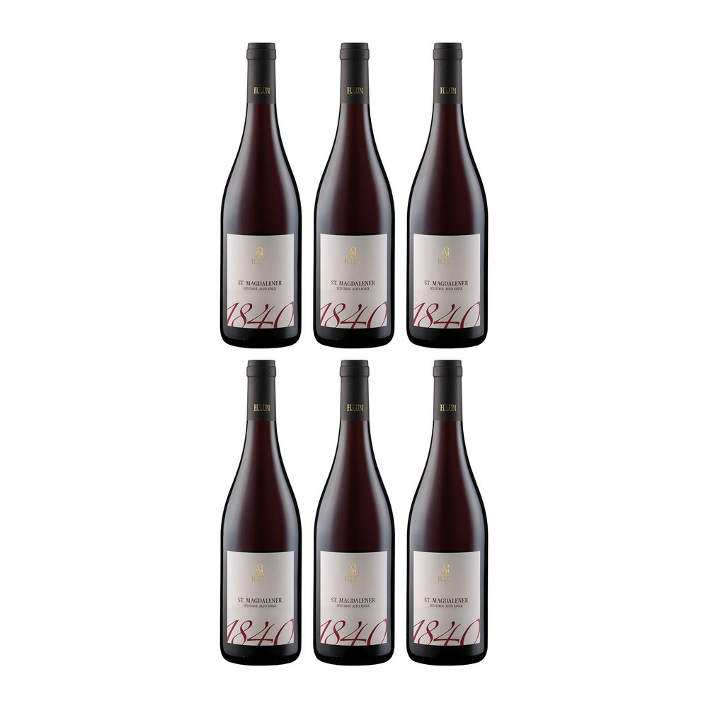 H. Lun St. Magdalener South Tyrol DOC Dry Red Wine, Italy, with FeinWert E-Book (6 x 0.75 L)
