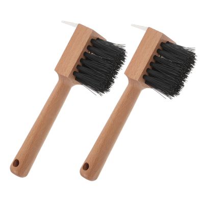2-Piece Hoof Brushes for Horses with Wooden Handles