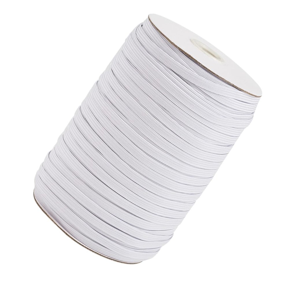Ciieeo Elastic Clothing Tape, 1 Roll, 91 m, 8 mm, White