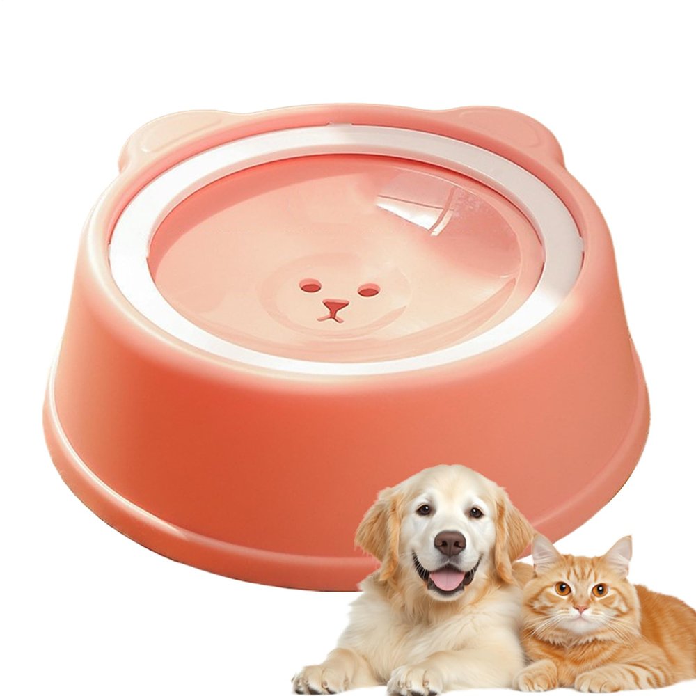 Laxreheye Leak-Proof Water Bowl for Cats, Slow-Drinking Floating Design