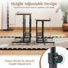 FANTASK Height-Adjustable C-Shaped Laptop Table with Casters, Tilting Top & Storage Shelf, 80 x 40 cm view 4