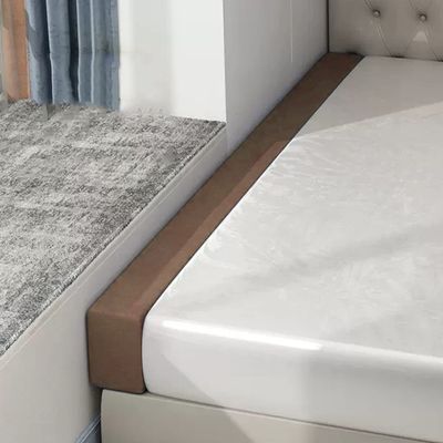 Mozzeilee Long Bed Gap Filler with Removable Cover, Mattress Extension and Headboard Pillow, 200 x 10 x 20 cm, Brown