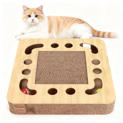 Nobleza Cat Scratching Board with Ball Toy, 33 × 33 × 5 cm