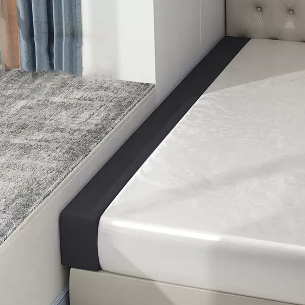 Mozzeilee Long Bed Gap Filler with Removable Cover, 200 x 10 x 15 cm, Black