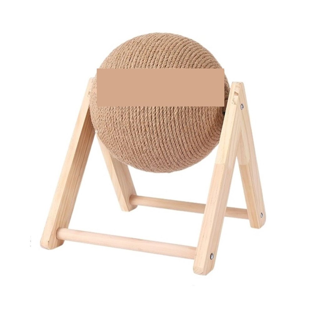 Cat Scratching Post with Wooden Ball, Sisal Rope and Loops, Durable and Stable (L-Small)