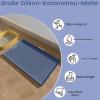bleswin Large Silicone Cat Litter Mat, 86 x 56 cm, Blue view 2