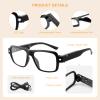 OuShiun Reading Glasses with Lights, Rechargeable LED Reader, Black, +3.5 view 3