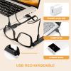 OuShiun Reading Glasses with Lights, Rechargeable LED Reader, Black, +3.5 view 4