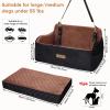 PAWBOSE Pet Car Seat for Medium to Large Dogs under 55 lb, Black/Brown view 3