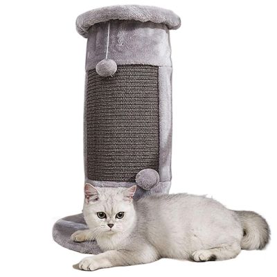 Claw-Grinding Cat Scratcher, Sisal Cat Tree, Cat Scratching Post, Pet Furniture, Sofa Protector, Stable and Sturdy (Gray)