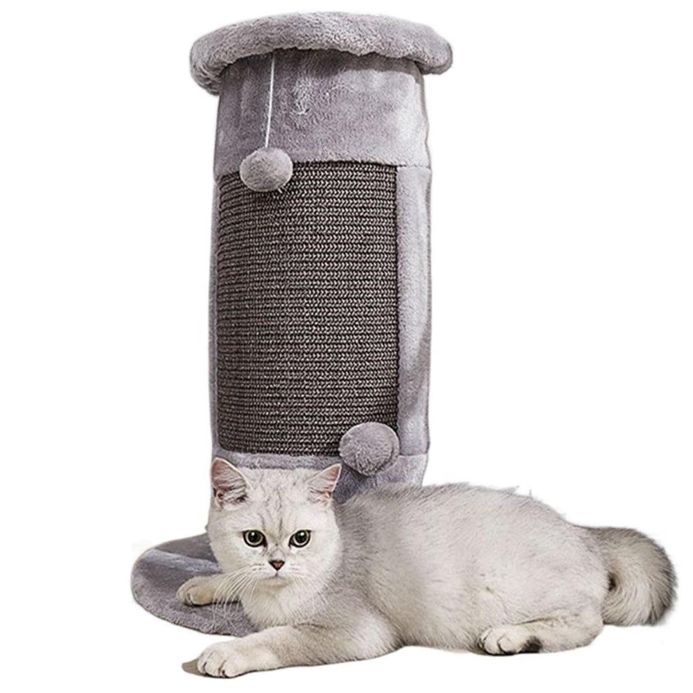 Claw-Grinding Cat Scratcher, Sisal Cat Tree, Cat Scratching Post, Pet Furniture, Sofa Protector, Stable and Sturdy (Gray)