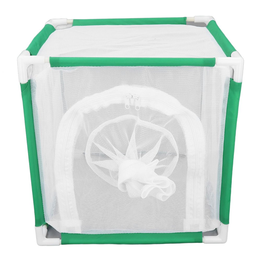 Butterfly Habitat Cage, Large Cube, Portable Mesh, Sleeve Door, 30 x 30 x 30 cm