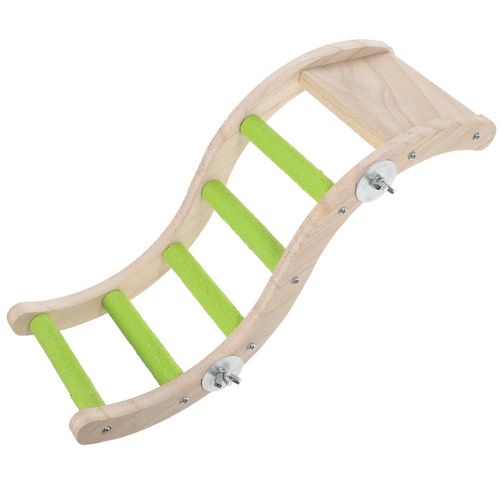 Budgerigar Ladder Climbing Toy for Bird Cages, Metal, Green
