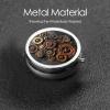 3-Compartment Metal Pill Organizer, Steampunk Gear Design view 4