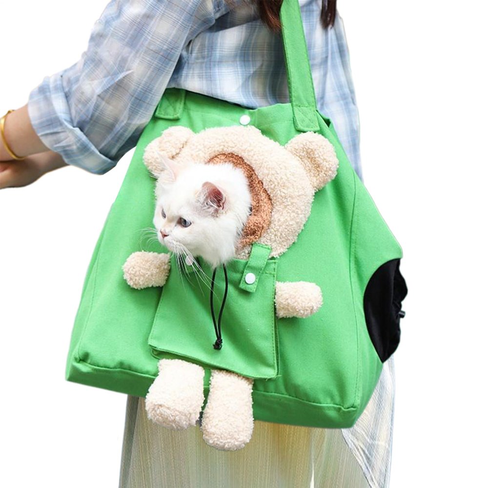 Medium Cat Carrier, Soft Canvas Shoulder Bag with Air Hole