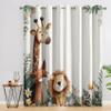 Giraffe, Lion & Fox Blackout Curtains, 2-Pack, H 166 x W 75 cm, 95% Blackout, Thermal Window Curtains, DCE56 view 1