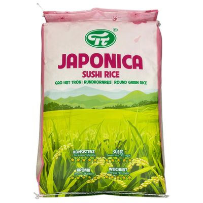 JAPONICA Sushi Rice, 18 kg – GlobalG.A.P. & ISO 22000-Certified Short-Grain Rice