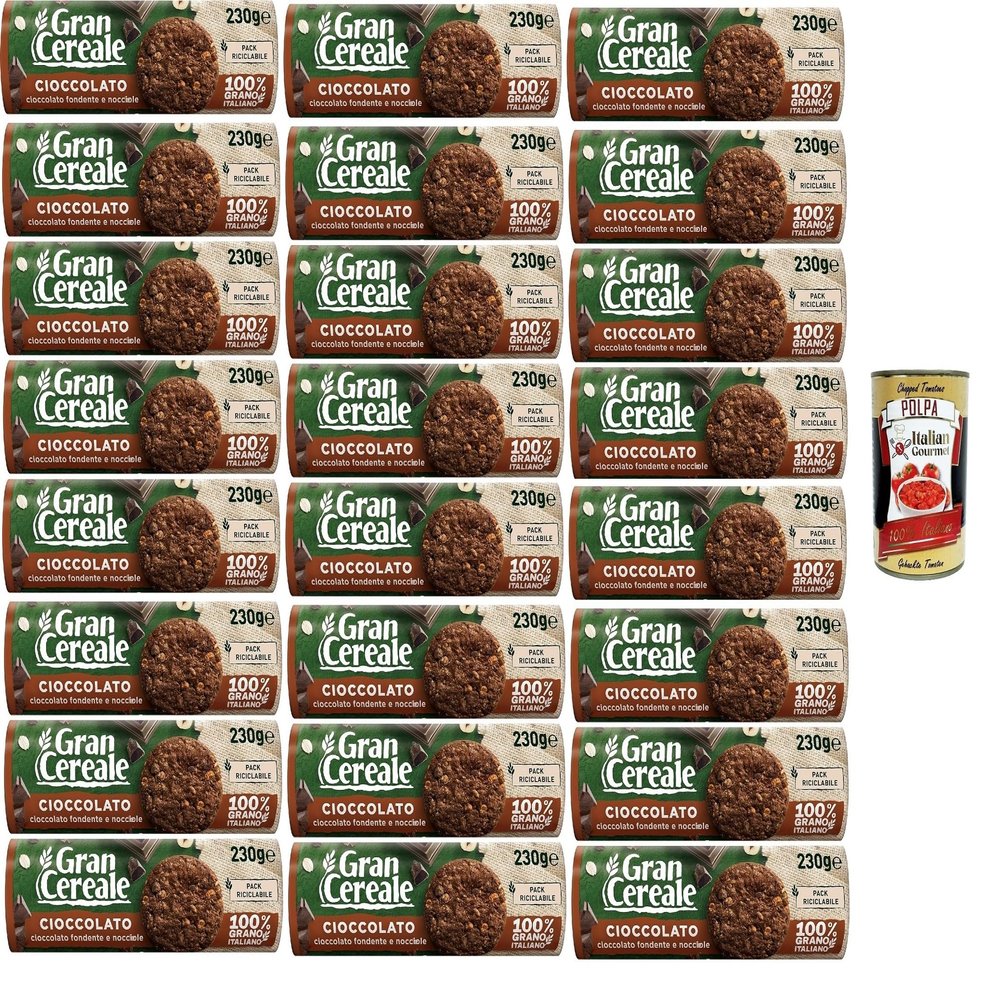 Italian Gourmet GranCereale Biscotti Cioccolato Whole Grain Cookies 24 x 230 g