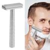 YUYTE Double-Edged Safety Razor with Long Handle, Matte Silver view 2