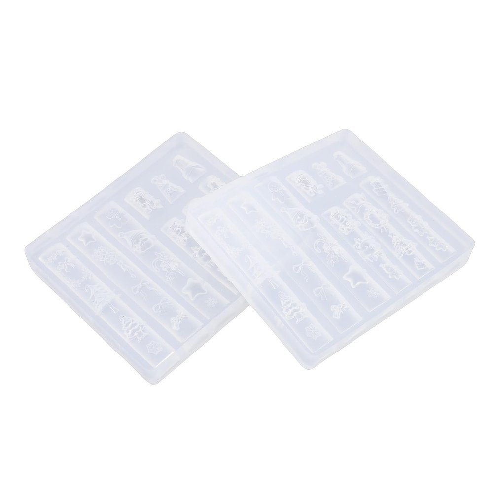 Yechiry Christmas 3D Silicone Nail Art Molds, 2-Piece Set