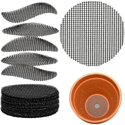 Desiumite Bonsai Pot Mesh Pads, Black, 100 Pieces