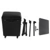 Rolling Makeup Train Case with Wheels, Adjustable Handle, Lock, and Tattoo Armrest view 1
