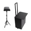 Rolling Makeup Train Case with Wheels, Adjustable Handle, Lock, and Tattoo Armrest view 4