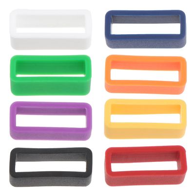 TOPPERFUN Silicone Watch Band Keeper Loops, 8-Pack, 16 mm